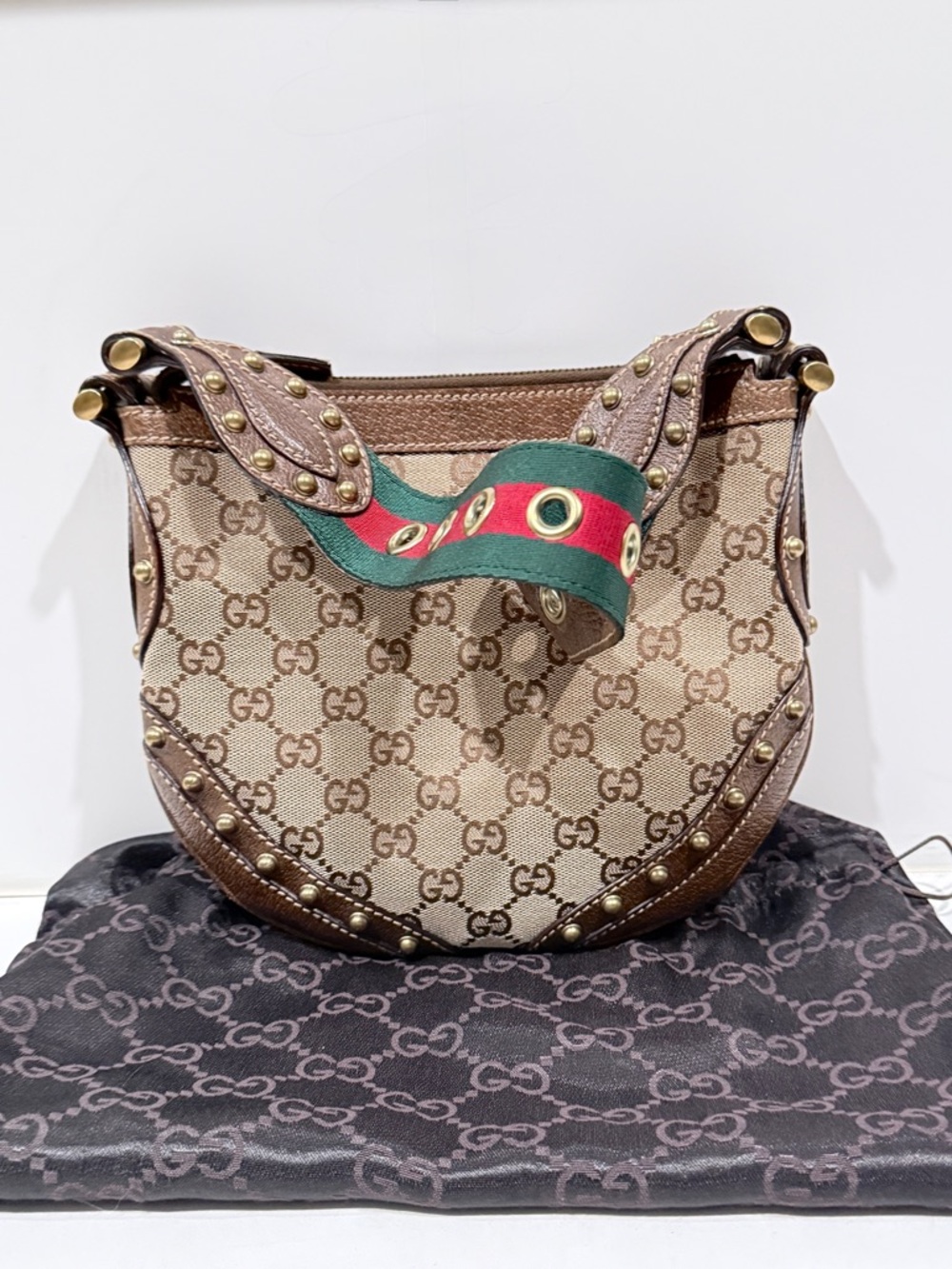Gucci Small Monogram Pelham Studded Bag - Picture 4 of 13